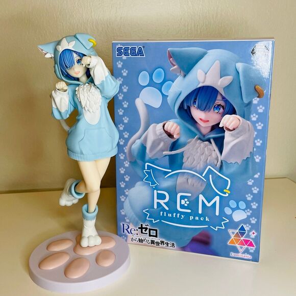 NIB SEGA Luminasta REM Mofumofu(Cat Girl) from Re:starting life in another world - Picture 3 of 10